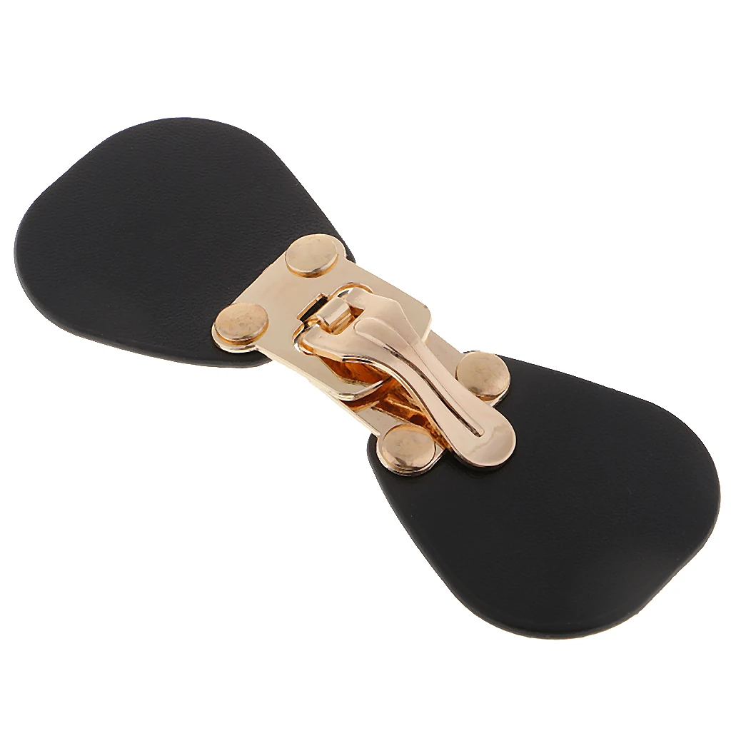 1 Pair Black PU Leather Alloy Snap Sewing Toggle Button Bag Coats Fastener for Clothes Decor