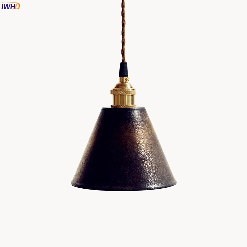 

IWHD Japanese Style LED Pendant Lights Fixtures Dinning Room Vintage Creamic Copper Hanglamp Home Lighting Luminaire Lampen