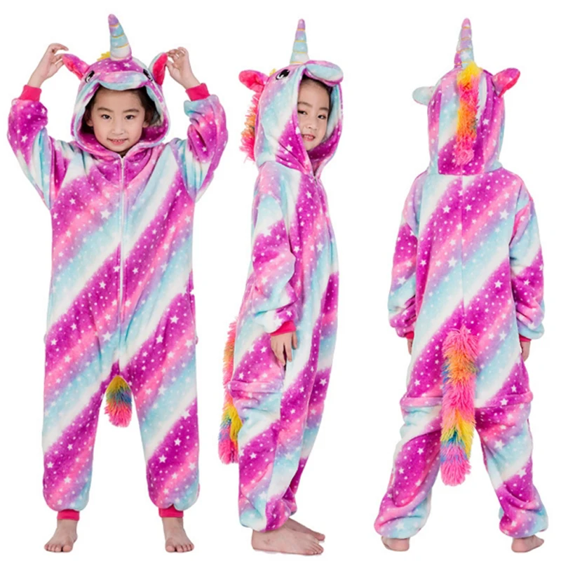 Кигуруми Onesie дети панда единорог пижамы детские животные мультфильм комбинезоны