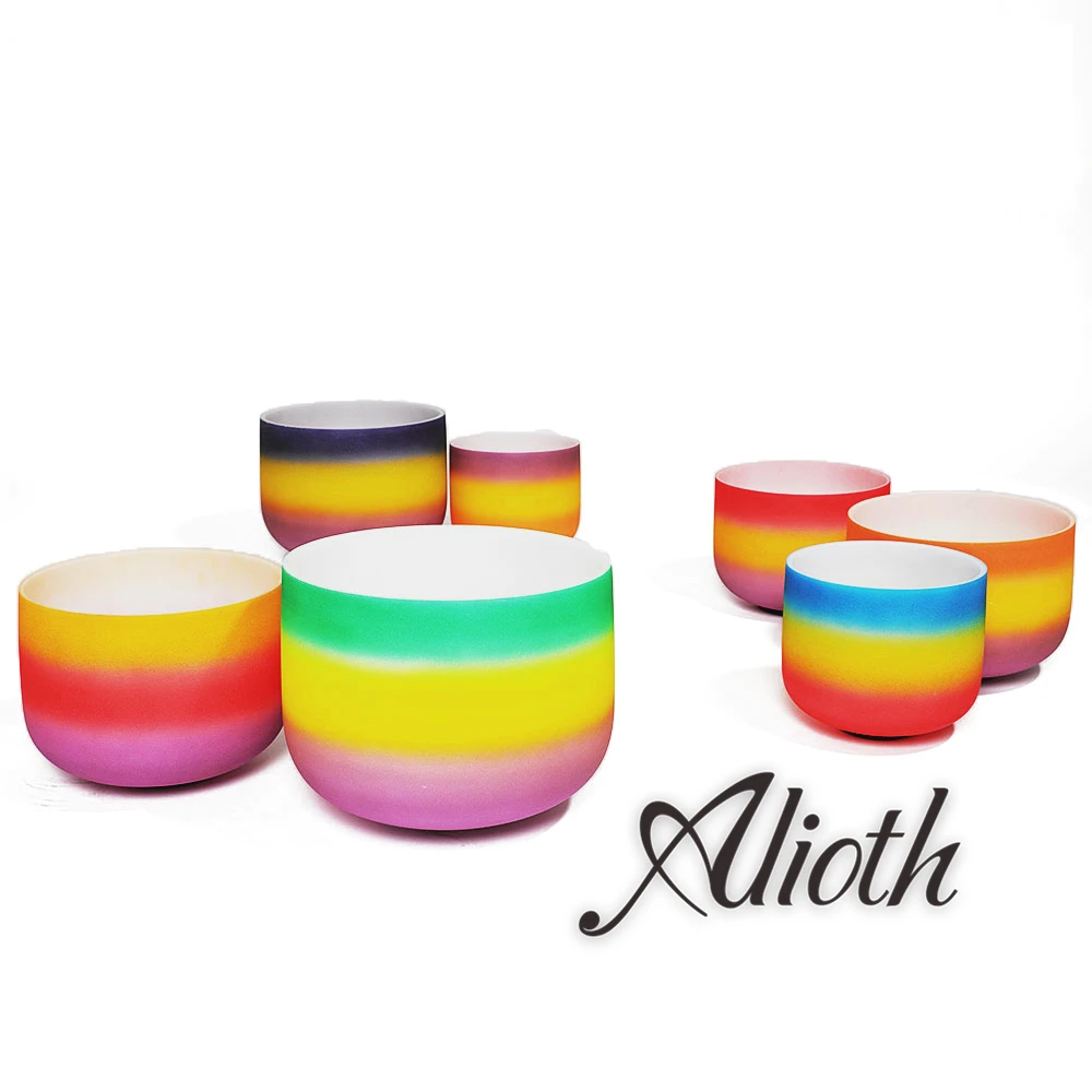 

13 Inch Outside Rainbow Colored Crystal Singing Bowl in various Note for Chakra Balancing/Yoga/Meditation/Sound Therapy