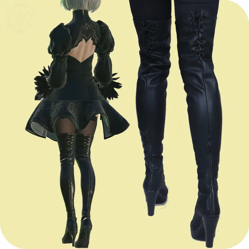 Nier automatas automata 2b косплей сапоги костюм nier_automata a2 nier S 9 s обувь Хэллоуин костюмы для