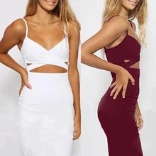 GZDL Sexy Women Spaghetti Strap V Neck Backless Bandage Dress Sleeveless Cut Out Bodycon Casual Summer Club Dresses Femme CL2381