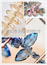 23*7MM 80Pcs Leaf Shape Crystal Lampwork Loose Bead Strand Jewelry Glass Beads Jewelry Accessories