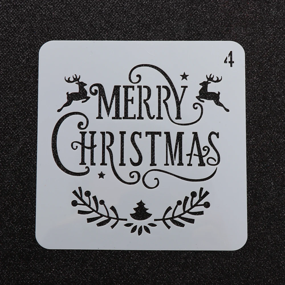 

Merry Christmas Words Letter Hollow Layering Stencils For Wall Painting Scrapbooking Stamp Album Decor Embossing Paper Card #4