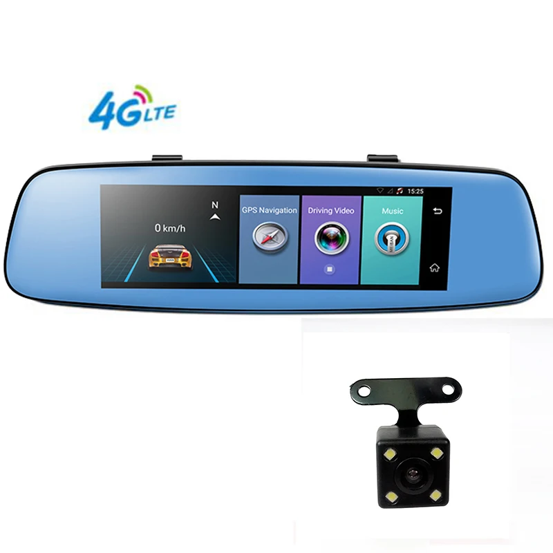 7" WIFI Car mirror DVR 4G ADAS Dash cam GPS Navigation Android 5.1 ...