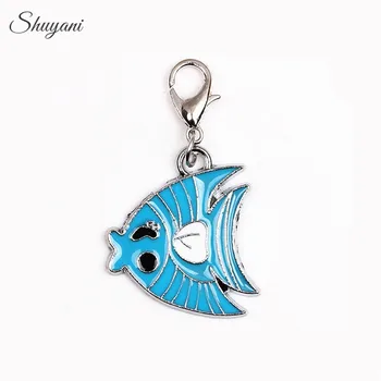 

Newest 20pcs/lot Floating Dangle Charms Enamel Fish Charms Pendant for Jewelry Making DIY Accessories