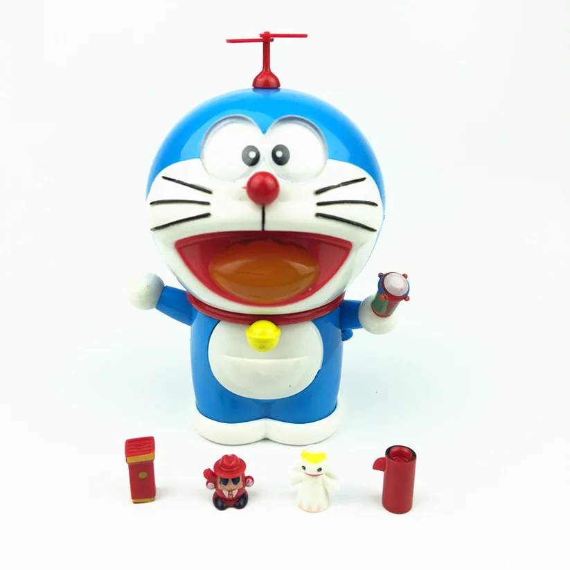 

2019 New Doraemon Jingle Cat Action Figure Cute Expression Smile Robot Cat Car Decoration Kids Toy Gift Movie Face Change Doll