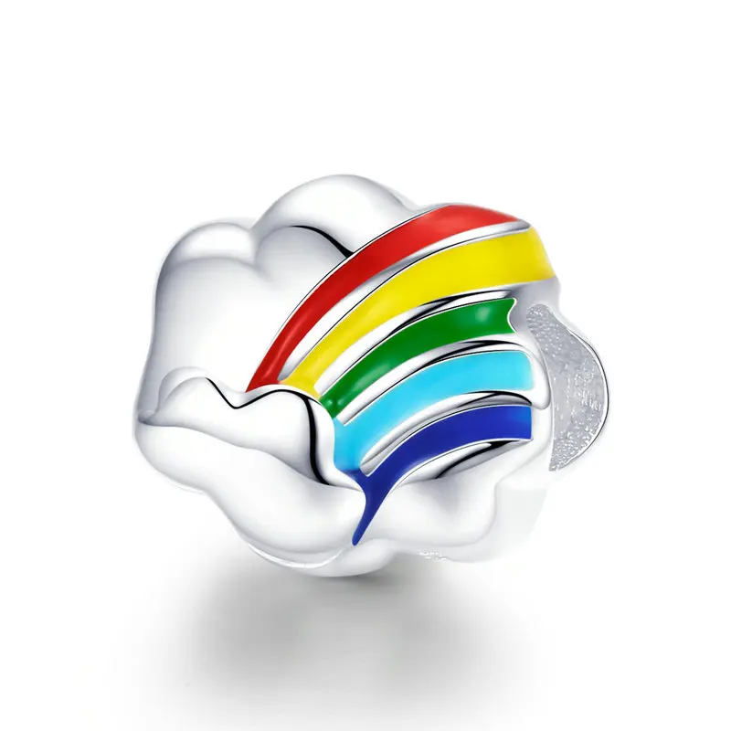 

925 Sterling Silver Charms fit Original Pandora Bangle Bracelet Colorful Rainbow Shape Beads Charm Beads for Women DIY Jewelry