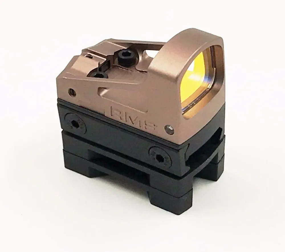 

Black / Gold RMS Reflex Pistol Mini Red Dot Sight Scope Tactical Sights Optics With Vented Mount and Spacers