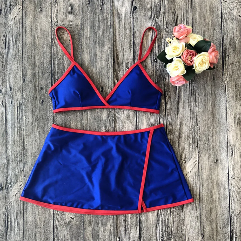 

Women Sexy Bikini Set Swimsuits 2019 Summer New Low Waist Padded Push Up Types Swimwear Beach BathWea Bikini Short skirt