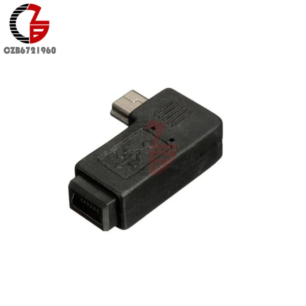 

1Pair Mini 5 Pin Male to Female Micro USB Adapter Converter Plug Right Angle Micro USB Connector Black