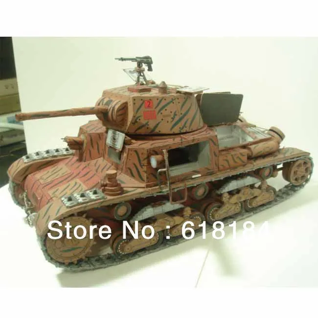 Free shipment paper model Tank 125 scale World War II Italy M13/40