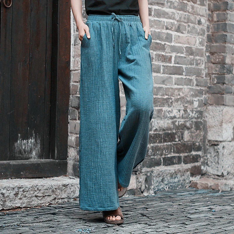 

Johnature 6 Color Straight Pants Women Belt Cotton Linen Casual Trouser 2019 Spring New Pockets Solid Color Women Cloths Pants