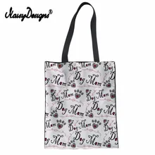 Бесшумные дизайнерские Брендовые женские собачьи кость лапа сумка с принтом многоразовые сумки для покупок складные сумки Tissu школьные женские сумки пакет для продуктов