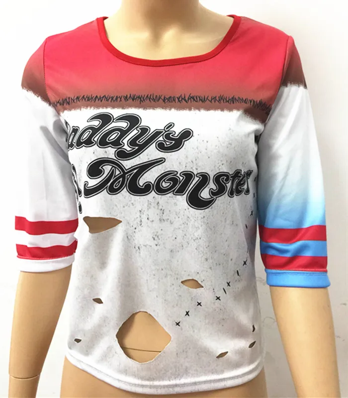 2019 Hot Women Harley Quinn T shirt Tee Daddy's Lil Monster Suicide