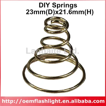 

DIY Gold Plated Battery / Driver Contact Support Springs 23mm(D)x21.6mm(H) for Flashlights ( 10 pcs )