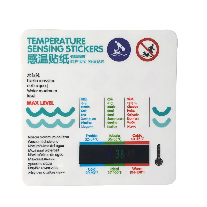 Безопасный термометр для воды, карточка, домашний инструмент для купания, самоклеящаяся температура, измерительная карта для купания младенца, Ванна - Цвет: Зеленый