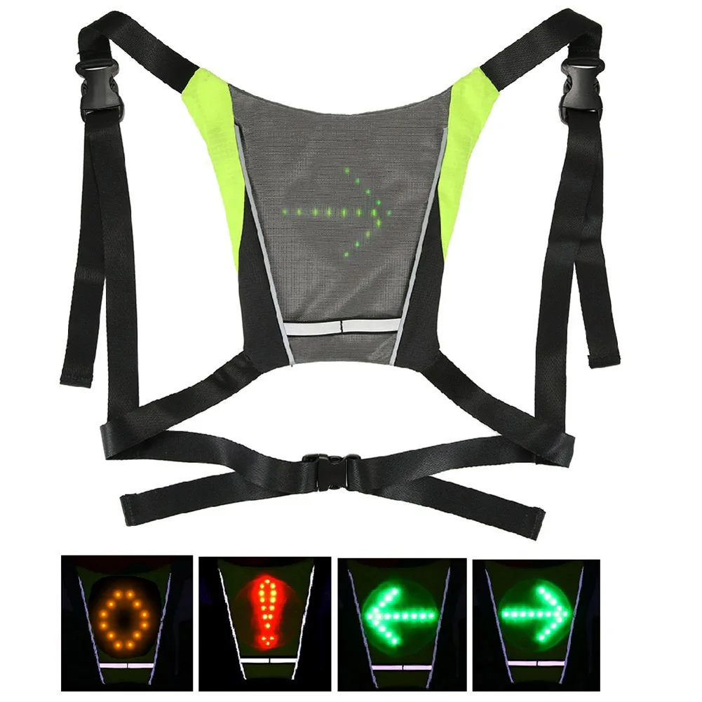 

Cycling Bicycle LED Wireless Safety Turn Signal Light Vest for Riding Night Guiding BHD2