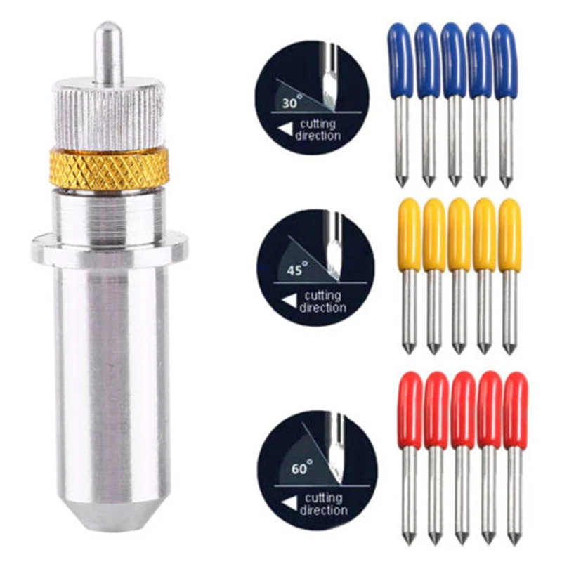

15pcs 30 45 60 Degree Roland GCC Cutting Plotter Vinyl Cutter Blade + Holder