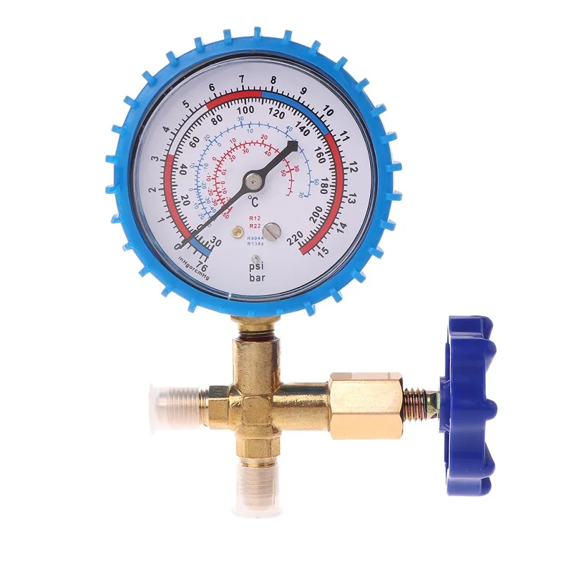 Blue 220PSI/500PSI кондиционер хладагент перезарядка манометр 1/" резьбовой измеритель давления - Цвет: Blue