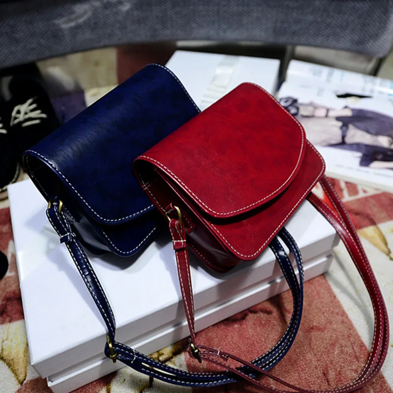 

2019 New Fashion Women Handbag Sewing Line Retro Leather PU Semicircular Slung Cross Body Shoulder Bag for Lady Shopping