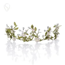 CLEARANCE SALE Romantic Leaf Flower Crown Bridal Tiara Pearl Headband Greek Headpieces Wedding Hair Accessories Decoration