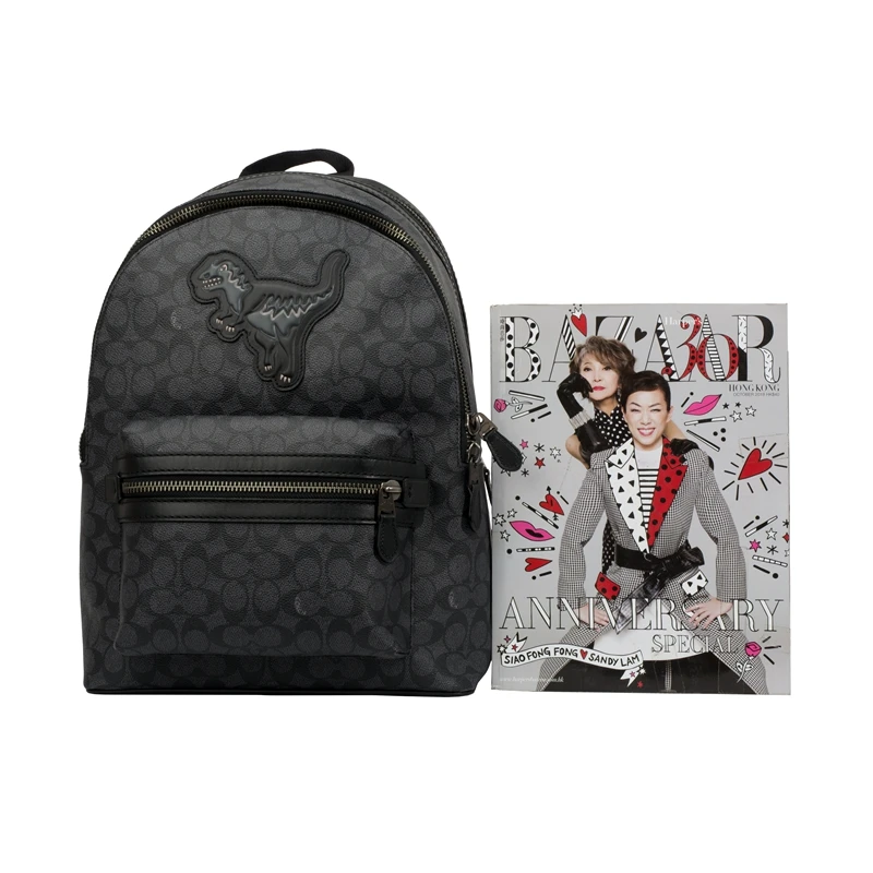 academy backpack in signature canvas with rexy