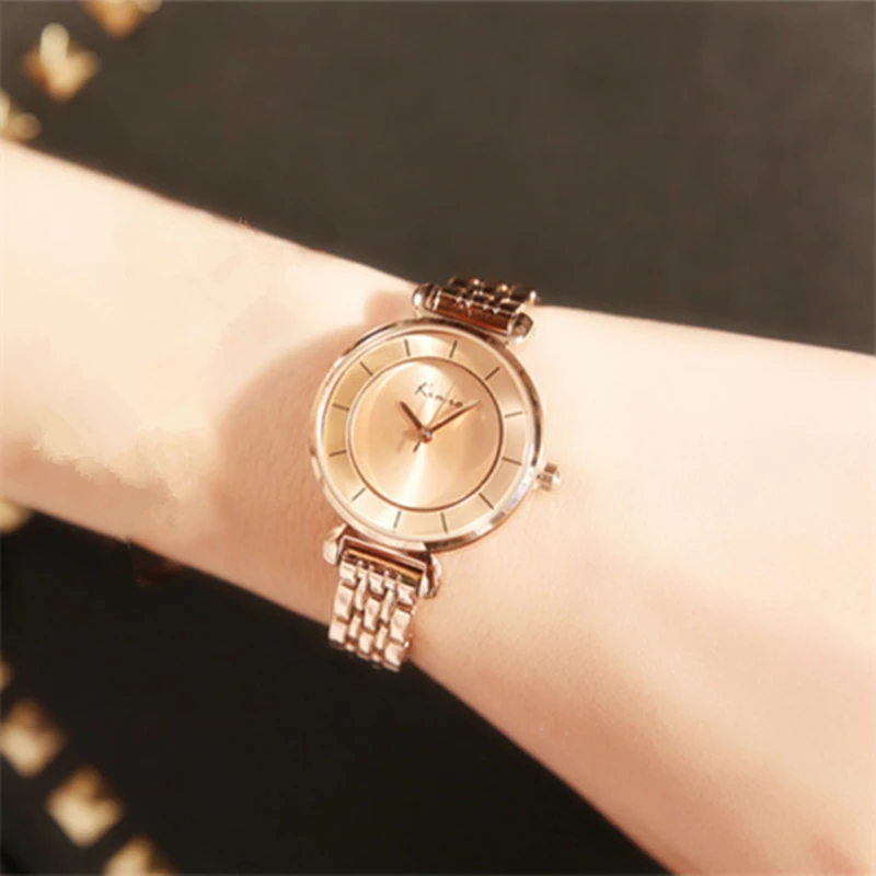 

2019 Watch Women Famous Brand New Rose Gold Fashion Stainless Steel Bracelet Quartz Wrist Accessories For Ladies Montre Femme