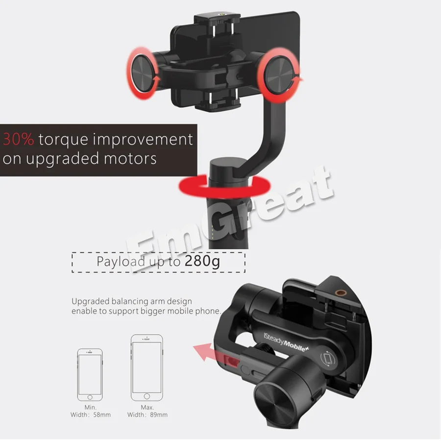  Newest Hohem iSteady Mobile Plus 3-Axis Handheld Smartphone Gimbal Stabilizer for iPhone XS XR X 8P