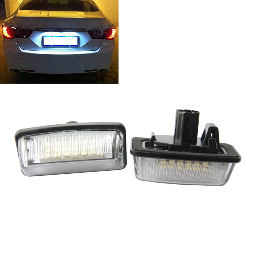2X Car LED License Plate Lights 12V SMD3528 LED Number Plate Lamp Bulb