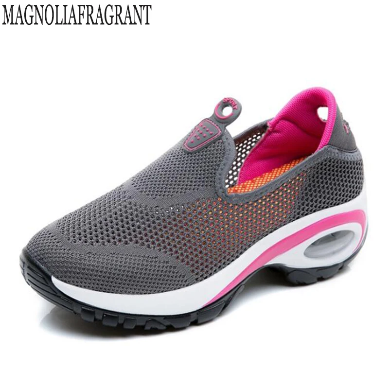 

2019 Fashion Casual Shoes Woman Summer Comfortable Breathable Mesh Flats Female Platform Sneakers Women Chaussure Femme c458