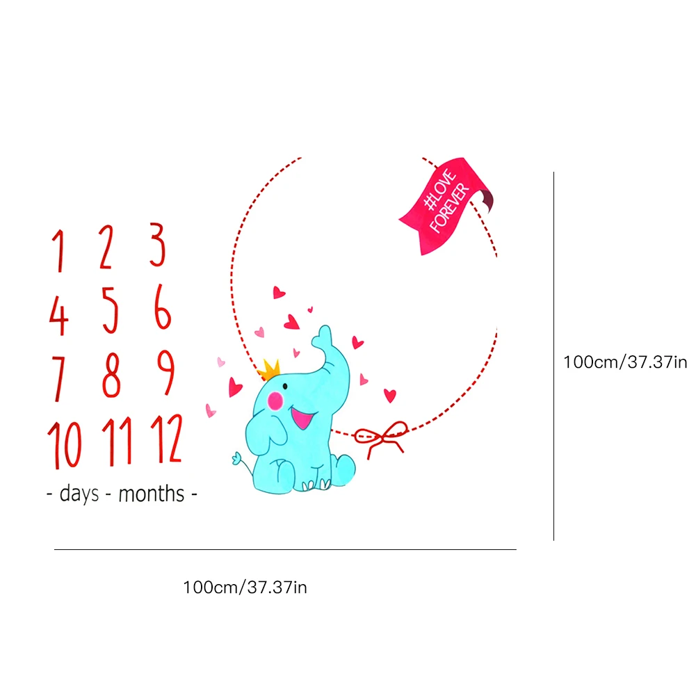 Для новорожденных мягкая Одеяло s младенцев с принтом слона Milestone Одеяло пеленание Фото Опора ежемесячный рост Фото Опора