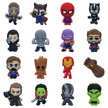 

10pcs/lot Avengers 3 Infinity War Cool Superhero PVC Shoe Charms Shoes Accessories Croc Decorations JIBZ Shoe Buckles Kids Gift