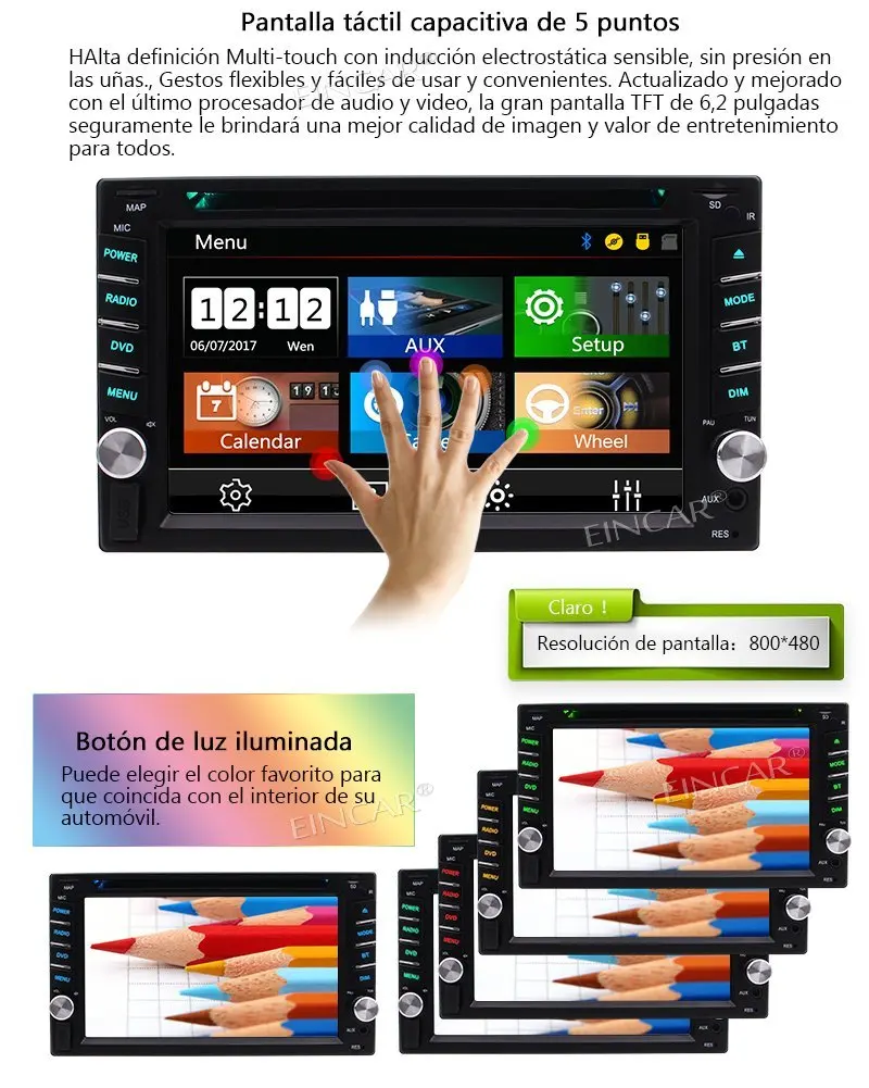 Top Car Stereo Touch Screen Double 2 Din In Dash Car Autoradio Head unit Support Bluetooth/FM AM RDS/USB Wireless Camera as gift 1