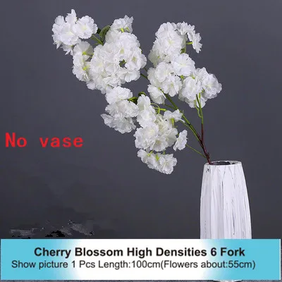 High Densities 4 6 fork Fake Cherry Blossom Flower Branch Begonia Sakura Tree Stem for Event Wedding Tree Deco Artificial Decora - Цвет: High 6 Fork