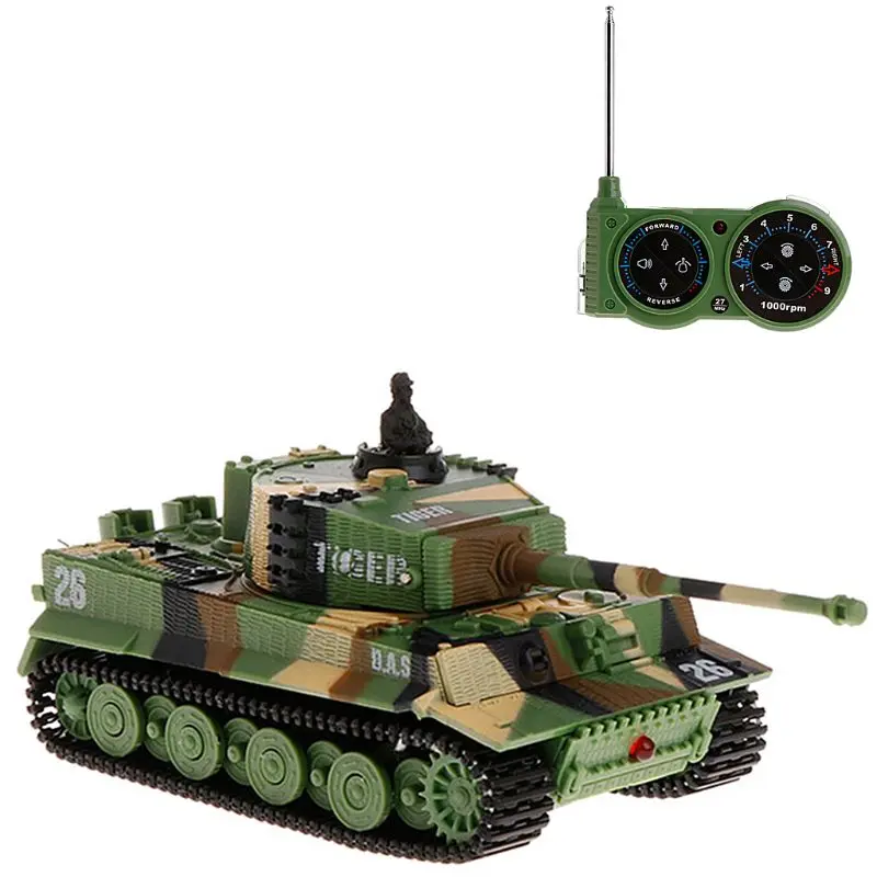 

1:72 German Tiger I Panzer Tank Remote Control Mini RC Tank With Sound Rotating Turret Recoil Action