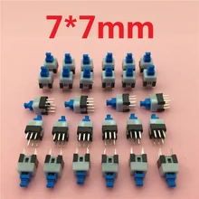 30pcs lot Square 7x7x12mm 6 Pin DPDT Mini Push Button Self locking Switch G64 Multimeter Switch