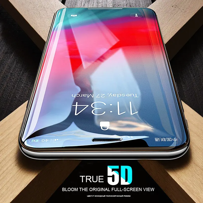 RONICAN 5D изогнутая Защитная пленка для iPhone 8 7 6 6s Plus Edge полное покрытие X xs Закаленное