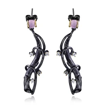 Nuevos pendientes 2017 única forma de Vid Pastel Sintético zirconia Cúbico pendientes largos de Bohemia moda Otoño Invierno para las mujeres
