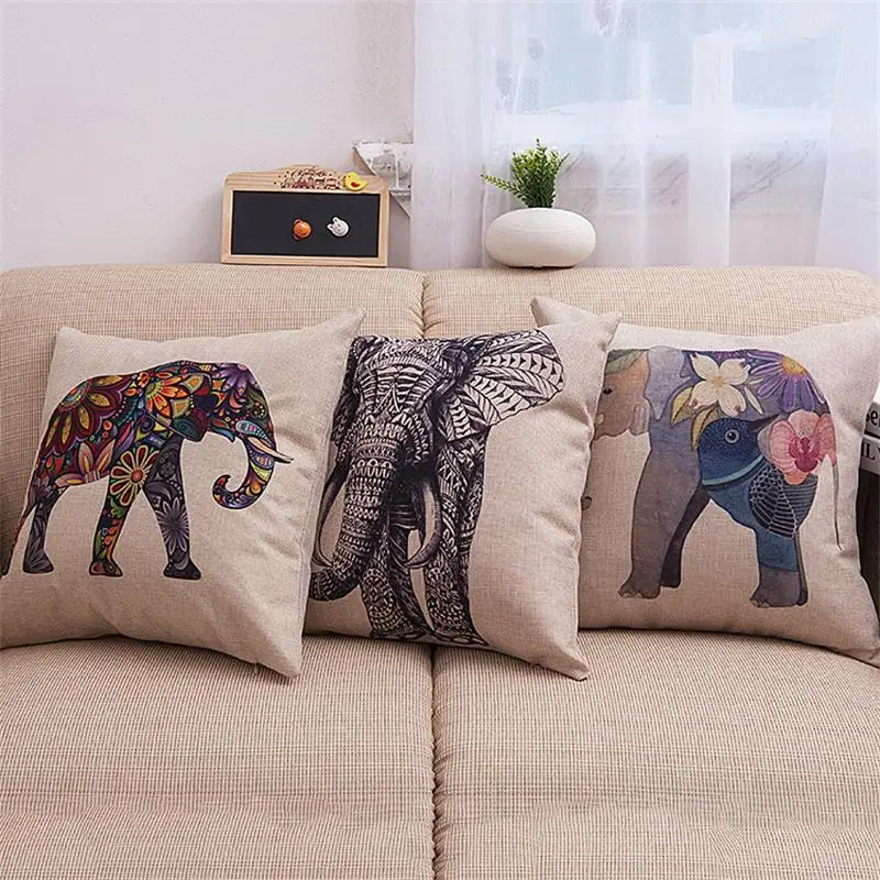 

Elephant pillow case, Elephant pillowcase, creative cartoon Elephant throw pillow case pillow cover no core