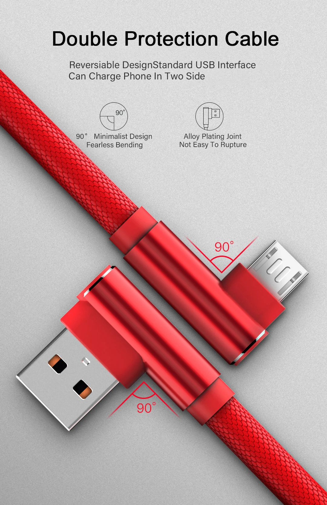 90 градусов локоть мобильного телефона Micro USB кабель 3 м данных зарядное устройство кабели для iPhone 8 быстрой зарядки Тип C шнур для huawei Xiaomi mi9