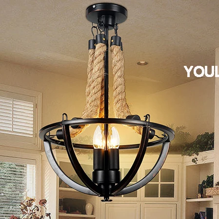 American Country Hanging Lights Fixture Pendant Lamps Hemp Rope Lamp American Country Hanging Lights Fixture Pendant Lamps Hemp Rope Lamp Home Indoor Lighting Dining Room Bedroom