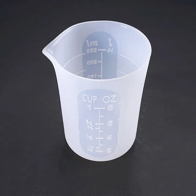 Кристальная эпоксидная форма для ручной работы инструмент со шкалой 250mI Бесплатная Очищающая силиконовая мерная чашка