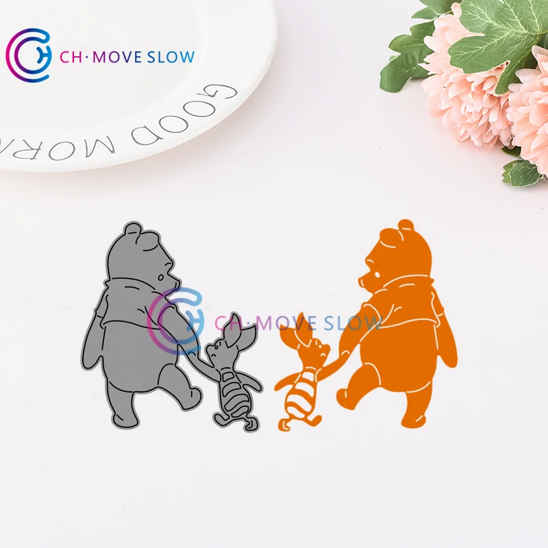 

CH Pooh & Piglet Metal Cutting Dies and Stamp For Scrapbooking DIY Cards Album Decoration Embossing Hand-made Cards