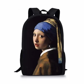 

Famous Monet Van Gogh oil painting Art Backpack Women Men's Travel Bag Polyester Boys Girls Book Bag Gift Custom Mochila Escolar