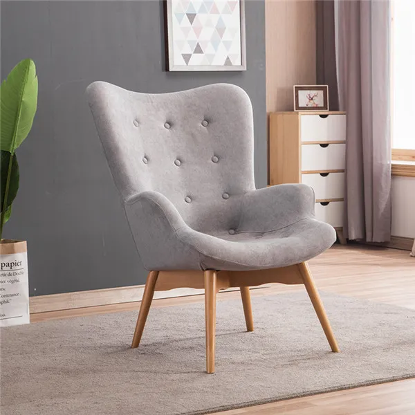 Mid Century современный расслабленной кресло контур стул, гостиная мебель приглушенный кресло с матерчатой обивкой ткань обивка Акцент стул