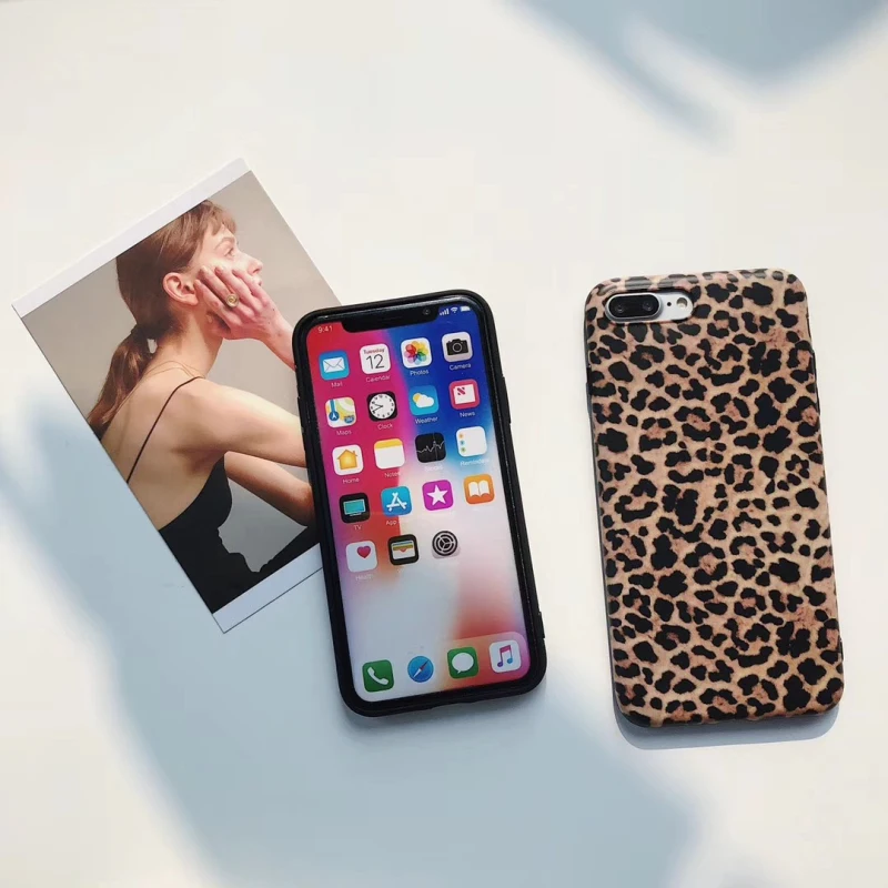 Силиконовый чехол из ТПУ с леопардовым принтом для iPhone 11 12 Pro Max Mini 6s 7 8 Plus матовые