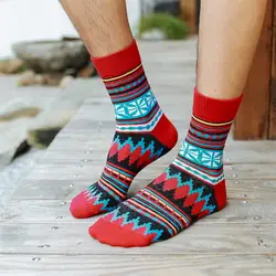 Calcetines мужские повседневные хлопковые носки Модные Разноцветные Модные средние Чулки дышащие