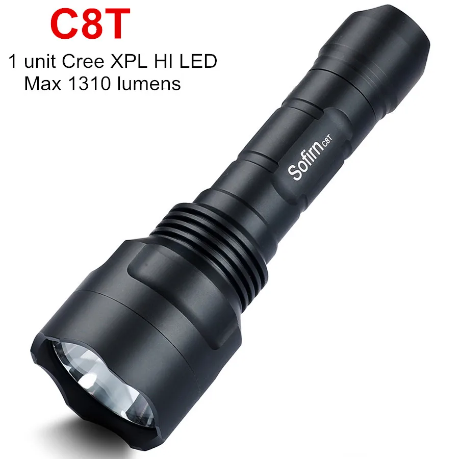 Sofirn C8T Taktik LED el feneri 18650 Güçlü Cree XPL Yüksek Güç 1310lm Meşale Lambası 2 Grup Bisiklet Işık Kamp av