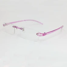  EAGWOO Plastic TR Eyeglasses Rimless Optical Glasses Men Women Plain Spectacles Reading Myopia Vision Glasses Frame Shadow 082 